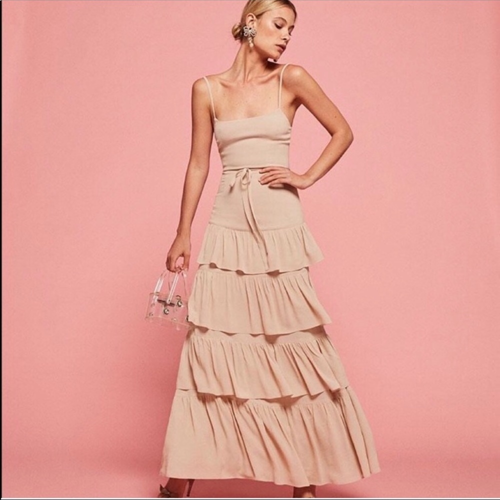Reformation Foxglove Dress Champagne
